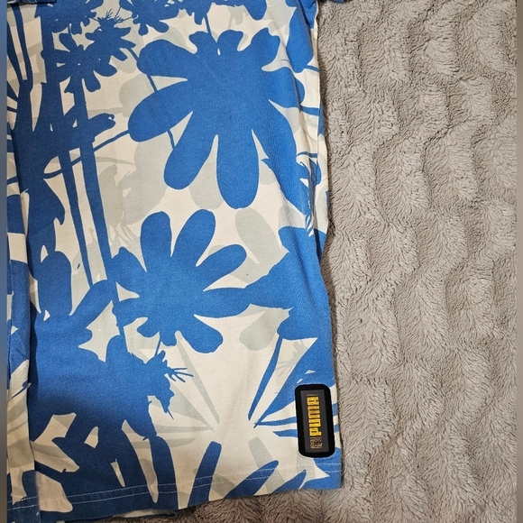 MMQ x Puma Blue White Palm Resort T Shirt Men XL - Picture 7 of 7